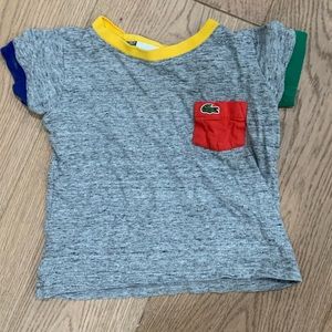 Lacoste boys cotton t-shirt in gray and primary colors